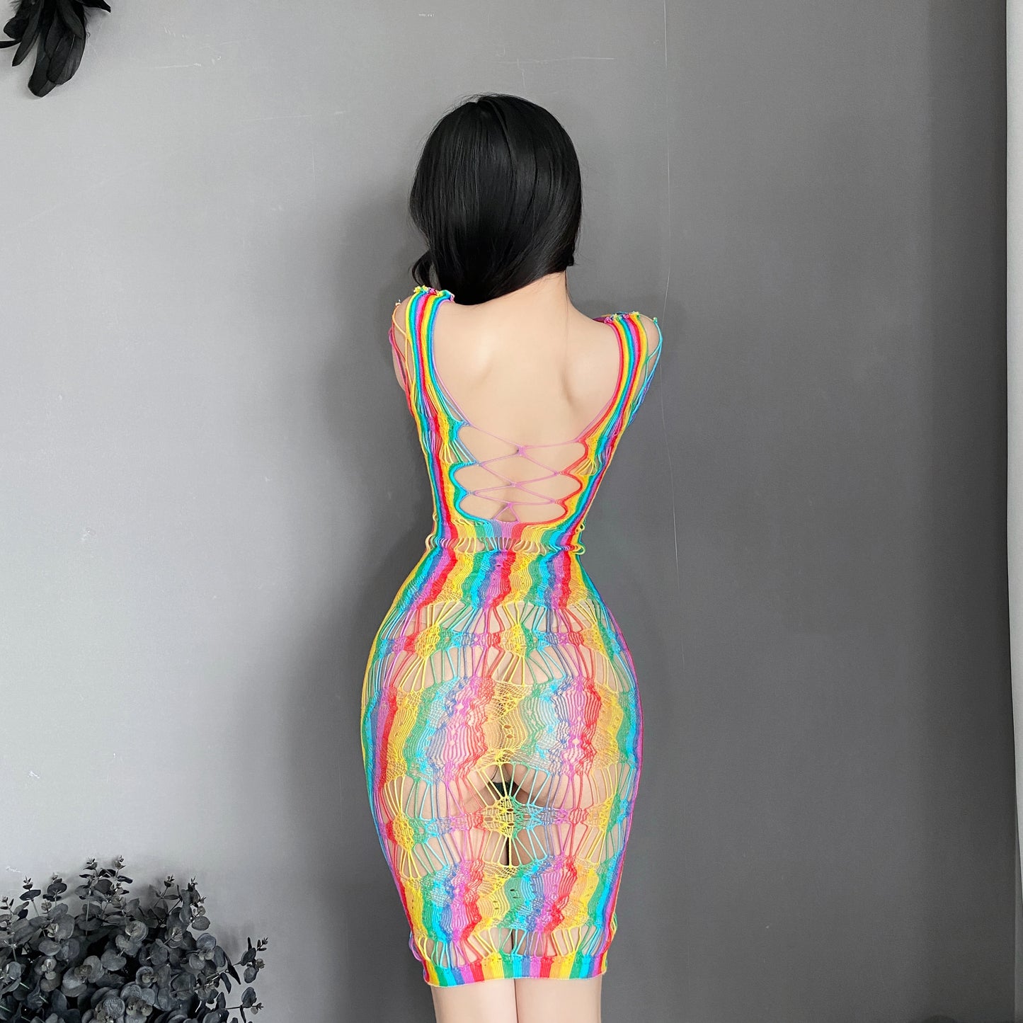 Rainbow skirt V1 彩虹渔网连体衣V1 1430