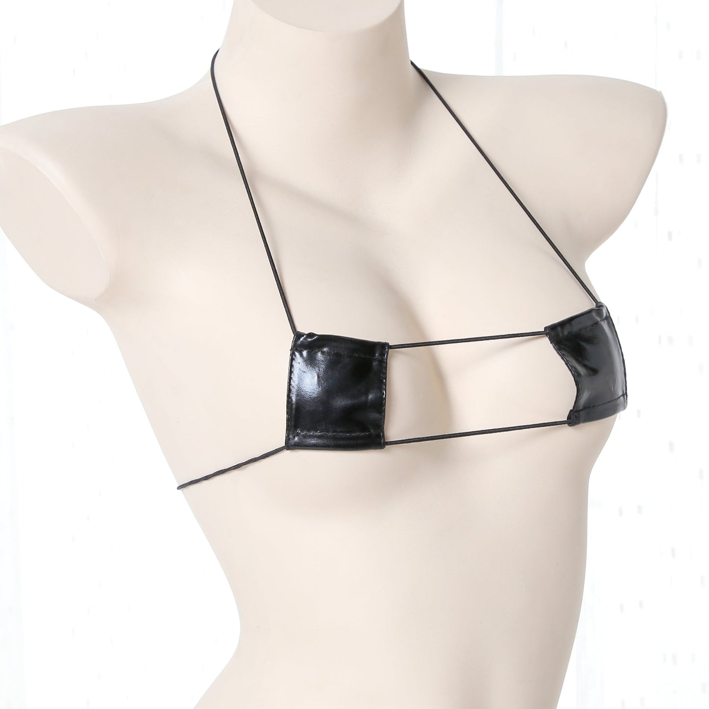 A piece of cloths bra set uniform PU Leather swimming suit  v2 一块布PU皮革 v2 1529