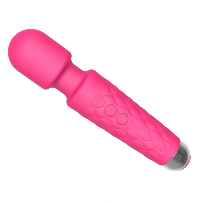 Hot pink USB charging vibrator wand 20 frequency  粉色麦克风震动棒20频 1419