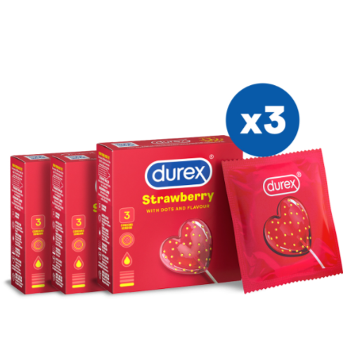 DUREX Strawberry Condoms (3pc )杜蕾斯草莓安全套 0010