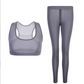 Sporty silky yoga uniform [Open Crotch] 冰丝瑜伽可开档制服 1447 (Black/Grey)