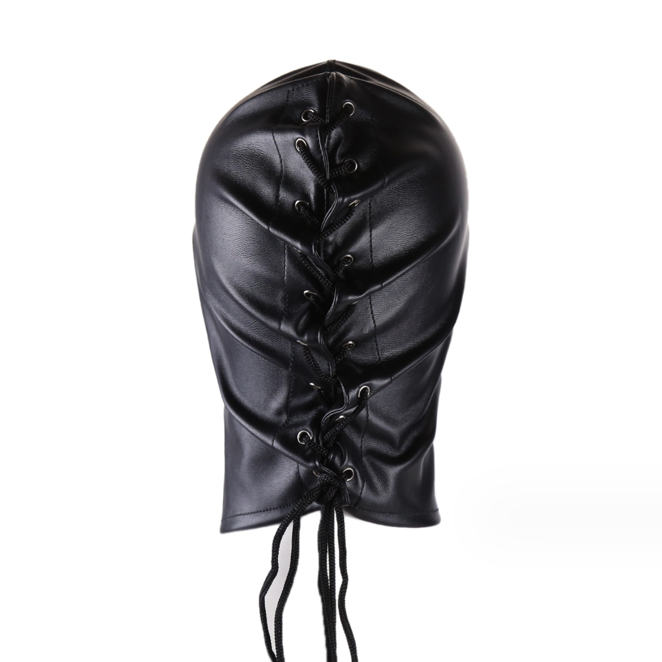 Black leather head mask restraint bondage BDSM V3 皮革头部封闭口塞束缚调教 V3 BDSM 1498