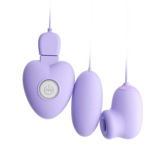 Purple Duo Small Portable Vibrator & Suction  紫色便携双跳蛋(震动+吸塑）1569