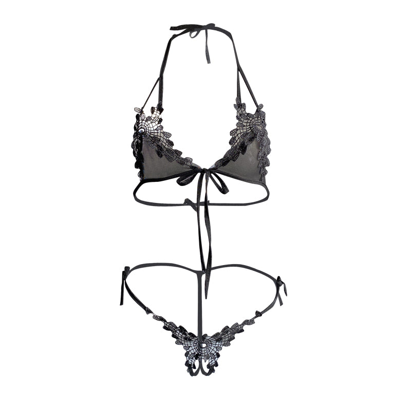Flower lingerie bra set 花朵蕾丝三点式内衣1429