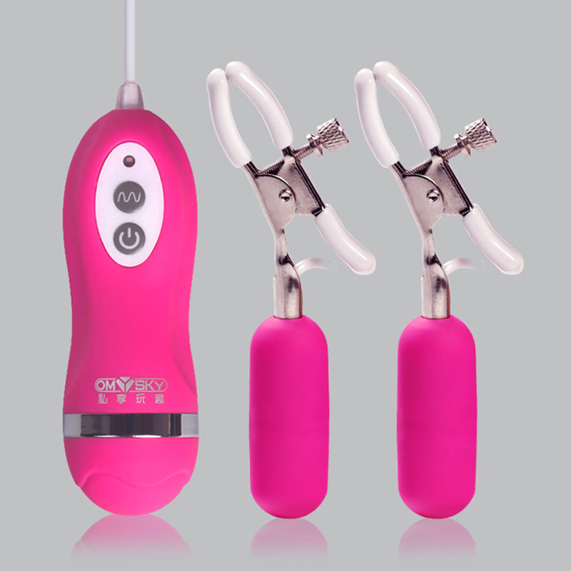 Pink nipple wire vibrator 粉色连线乳夹跳蛋 1047
