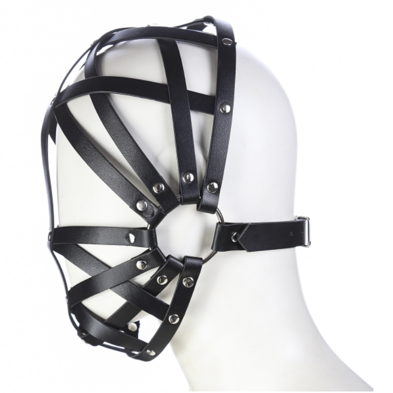 Leather face mask harness B BDSM  面部束缚B  BDSM  1204