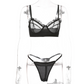 Black lacy lingerie bikini 2pc set 黑色蕾丝2件套三点式内衣 1127