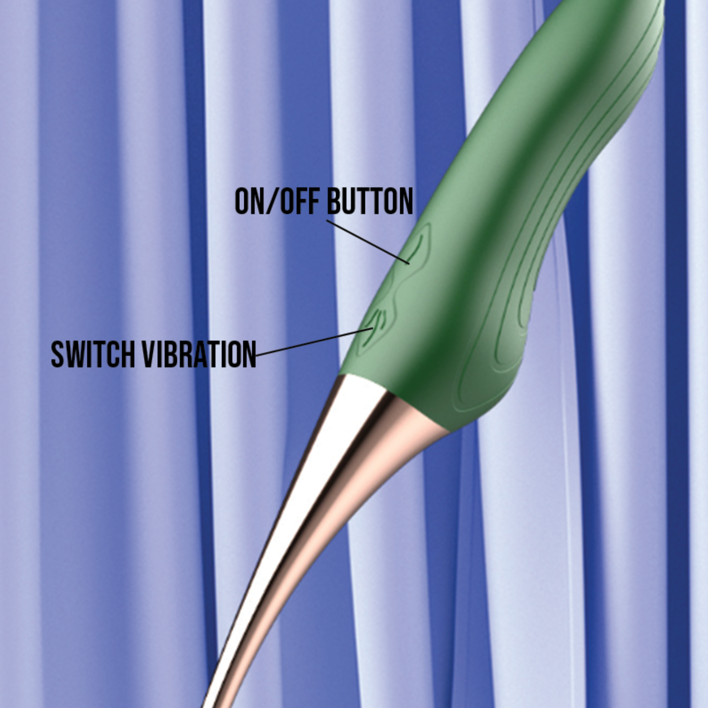 Green modern multi-function vibrator 简约绿色震动按摩棒 1266