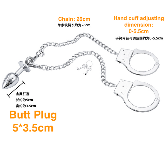Anal bead butt with hand cuff bondage BDSM 后庭肛塞手铐 BDSM 1381