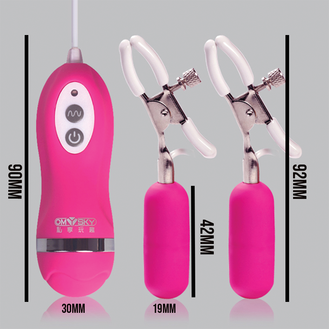 Pink nipple wire vibrator 粉色连线乳夹跳蛋 1047